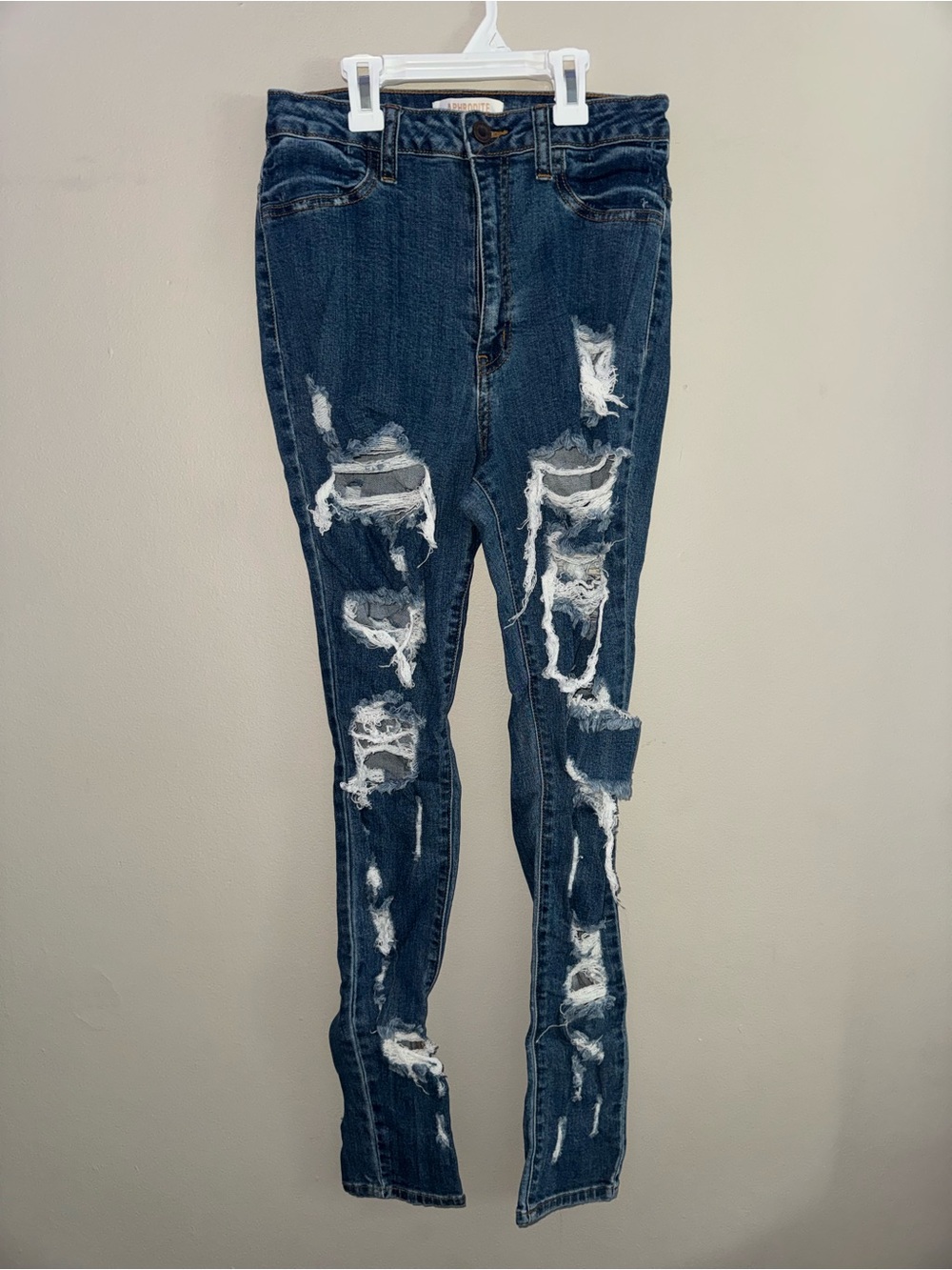 Distressed Dark Blue Women’s Jeans